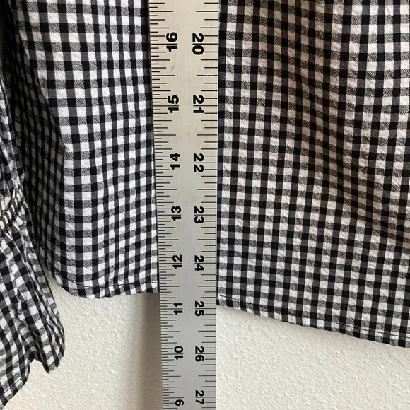 Au Printemps Paris Hardy Top Blouse Medium Black and White Medium - Picture 5 of 6